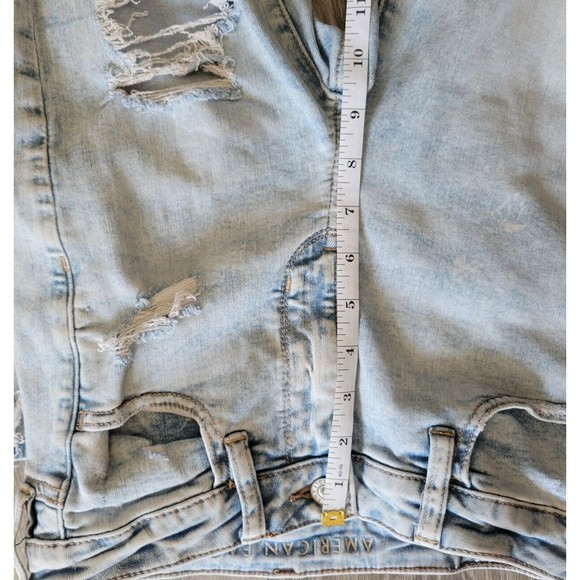 American Eagle Super Hi Rise Jegging Jeans Super Destroy Ripped Size 4 Short - Picture 8 of 12